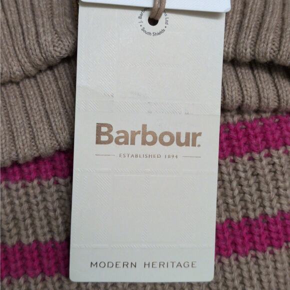 Barbour Jemima Knit Sweater- Trench Funnel Neck Half Zip Breton Stripe 10 New - Picture 12 of 13